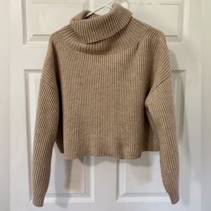 Vici Knit Ribbed Turtleneck Sweater - Taupe